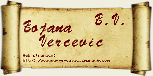 Bojana Verčević vizit kartica